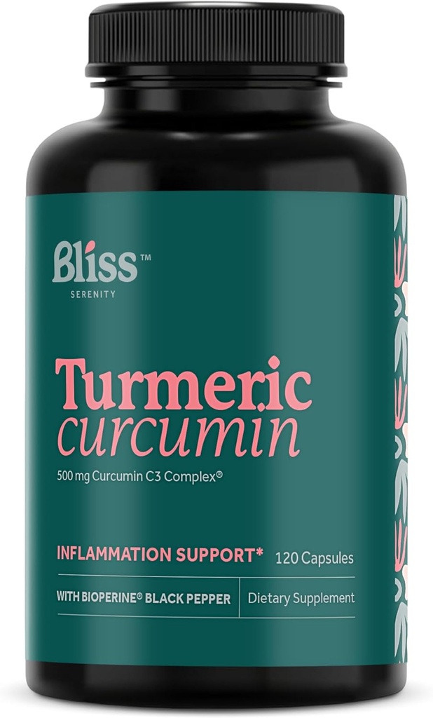 Turmeerinen Curcumin C3 Complex 500 mg, paranneltu mustalla paprikalla parempaan imeytymiseen; Kosher Certified, ei-muuntogeenisiä organismeja ja gluteeniton - Standardoitu 95% Curcuminoidit - 120 VegCaps