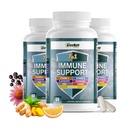 GreeNatr Immune Support Supplement med vitamin C, D3, Zink 50mg, Quercetin, Echinacea Purpurea, Sambucus Elderberry och Ginger för fullständig immunförsvar - 60 kapslar (3 flaskor)