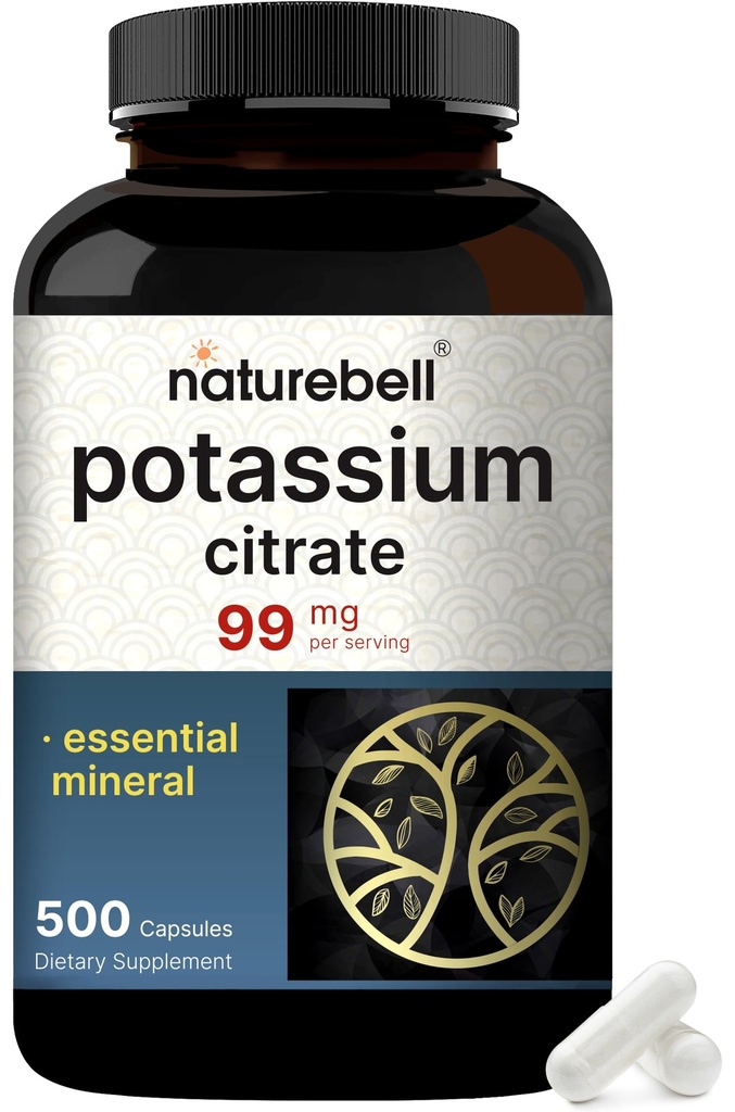 Kaliumsilikaatti täydentää 99mg, 500 kapselia ... Helposti imeytynyt kelaattimuoto... Essential Mineral Electrolyte Balance... tukee lihas-, luu- ja sydänterveyttä...