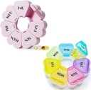 MOLN HYMY Cute Weekly Pill Box 7 Day, Heart Shaped Pill Case Organizer 1 gång om dagen, Purple Pink Pill Container Once Daily, Large Medicine Dispenser för vitamin / fiskolja / medicin / tillägg