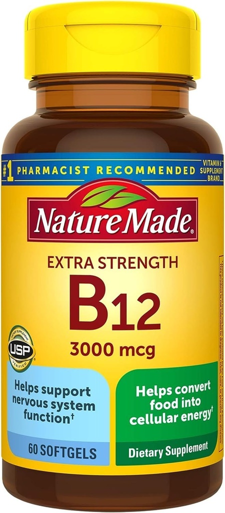 Ekstravahvuus B12 3000 mikrog Softgels, 60