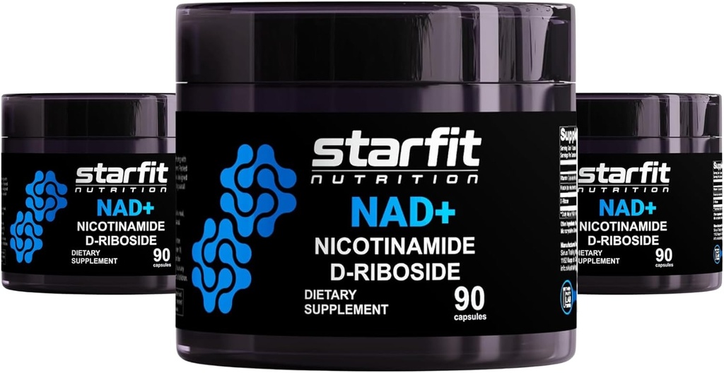 STARFIT - Nikotinamid D-Riboside, Nikotinamid Riboside för att stödja NAD+ Nikotinamid Riboside NAD Supplement, Supplement, Focus och Energy Supplement, Metabolism Support Nicotinamide Riboside NAD Supplement, 270 Capsules