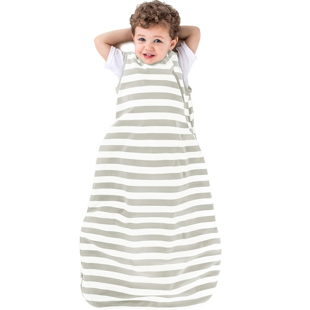 Ecolino Organic Cotton Baby Sack - 2-Way Zipper Baby pukeutuva Blanket - Toddler Sängyssä - 18-36 kuukautta - Silver