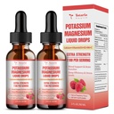 Kalium Magnesium Supplement Liquid Drops - Korkea Imeytyminen Kaliumlisä magnesium, kalsium, D3-vitamiini K2, Vegan, ei-GMO Potasio tuki Jalkakramppeja, luu, lihas - 4 Fl oz