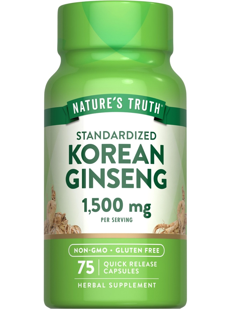 Nature's Truth Korean Ginseng Kapselit ... 75 Count... Standardoitu uute...