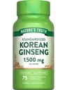 Naturens sanning koreanska Ginseng kapslar | 75 greve | Standardiserat extrakt | Non-GMO & Gluten fri tillägg