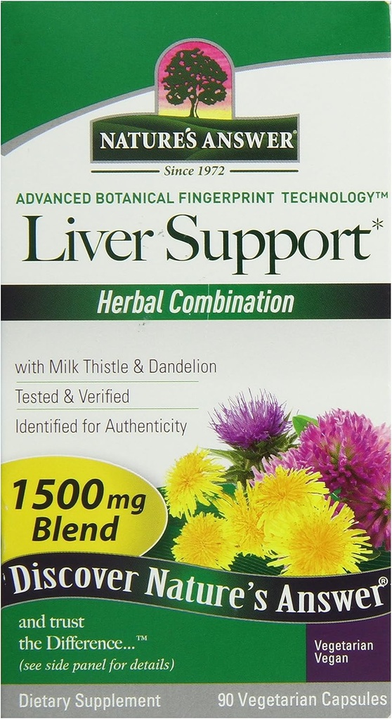 Luonnon vastaus Maksan tuki Kasvisravintolisät Organic Natural kasvissyöjä Kasvisruokaa Support Ihanteellinen terveen maksan toiminta 1500 mg (90 kapselia)