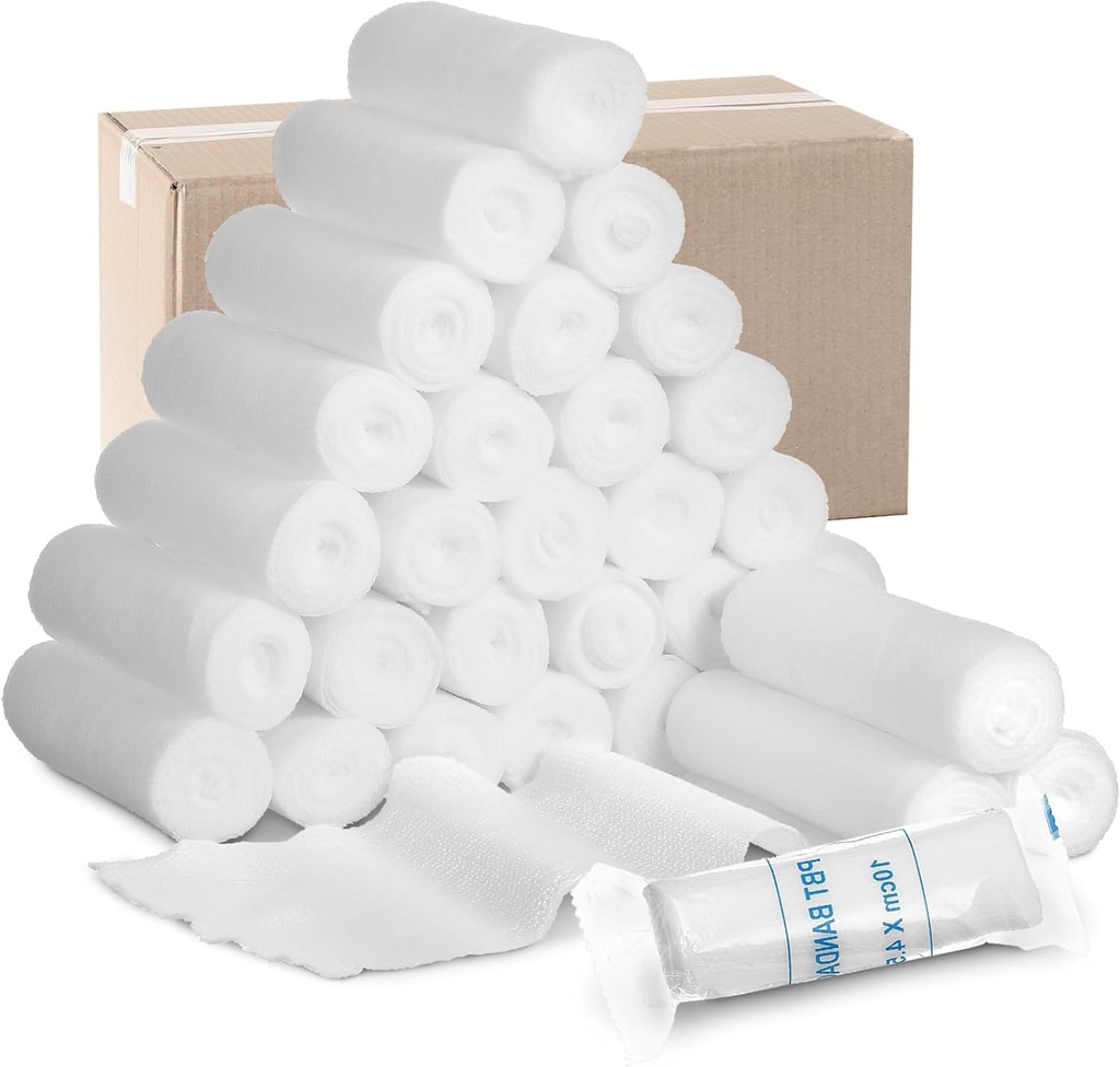 Treela 100 Rolls Sisustushihna, 4 x 5 Yards, Elastic Bandages Yksilöllinen pakkaus Steriili Non latex Ensiaputyynyt Lääkinnällinen hengitettävä Sisustus Roll Wrap turvallisuus Haavanhoito ja tarvikkeet