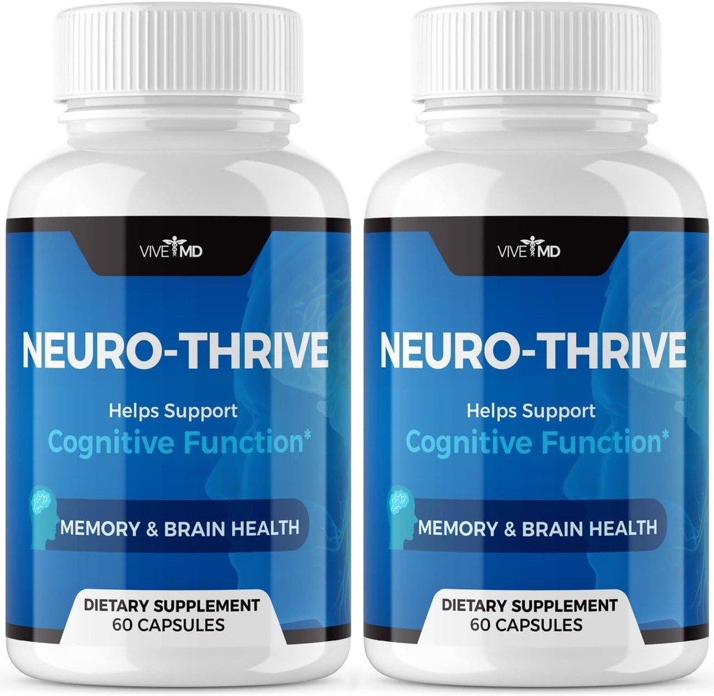 VIVE MD Neuro Thrive Brain Supplement - Virallinen Formula - Neuro Thrive PQQ, Neuro Thrive for Extra Strength Ginkgo Biloba Extract, Siperian Ginseng Extract (2 pakkaus)