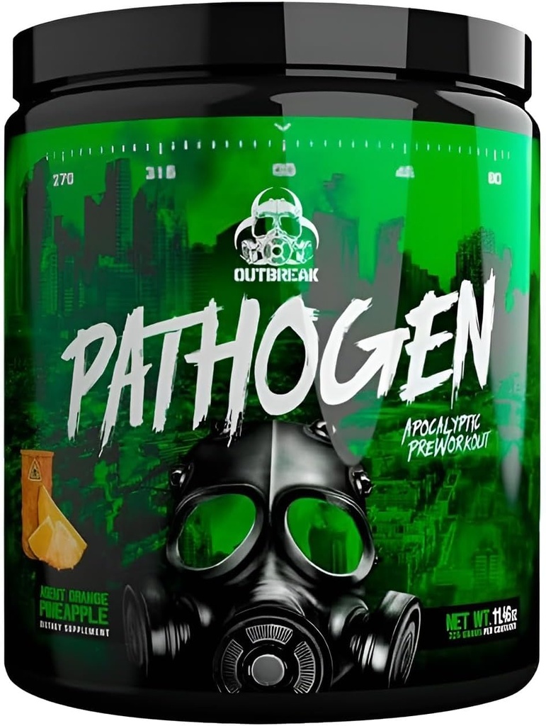 Pathogen Pre Workout - Energy Boosting Preworkout Powder, Energy Inducing Stimulants and Muscle Pump Evoking Compounds (Agent Orange-Pineapple, 11,45 oz.)