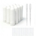 12 Set Essential Oil Aromatherapy Tubes Inhaler Sticks Blank Nasal Inhalers (12 Komplett Sticks) + 2 Polyeten Pipette Droppers