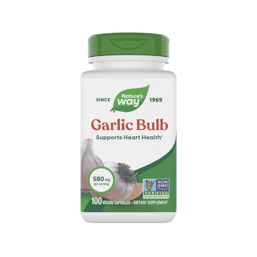 Nature's Way Valkosipulin sipuli, tukee Heart Health*, Ei-GMO Project todennettu, 580 mg per Serving, Vegan, 100 kapselia (Pakkaus toukokuussa Vary)