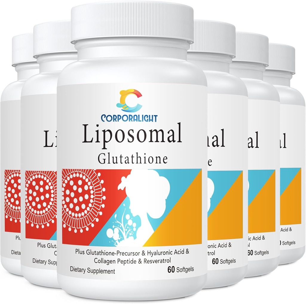 Liposomal Glutathione Softgels, Förbättrad Absorption - Liposomal Leverans, Aktiv Form L-Glutathione, Cellular, Immune Function & Liver Detox, Rich i Antioxidant Formel, Gluten Free, 360 Softgels