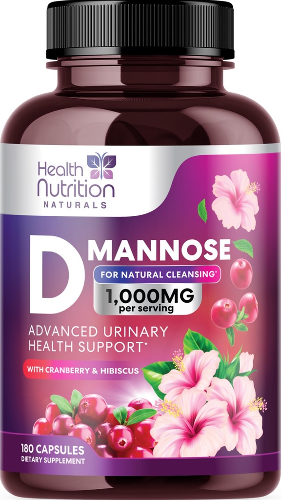 D-Mannose Supplement 1 350 mg - karpalo, Hibiscus & Voikukka - Nopea toiminta, luonnollinen virtsateiden ja rakko tuki naisille & miehet .