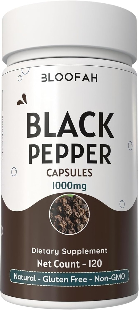 Black Pepper Capsules 1000 mg Powder 