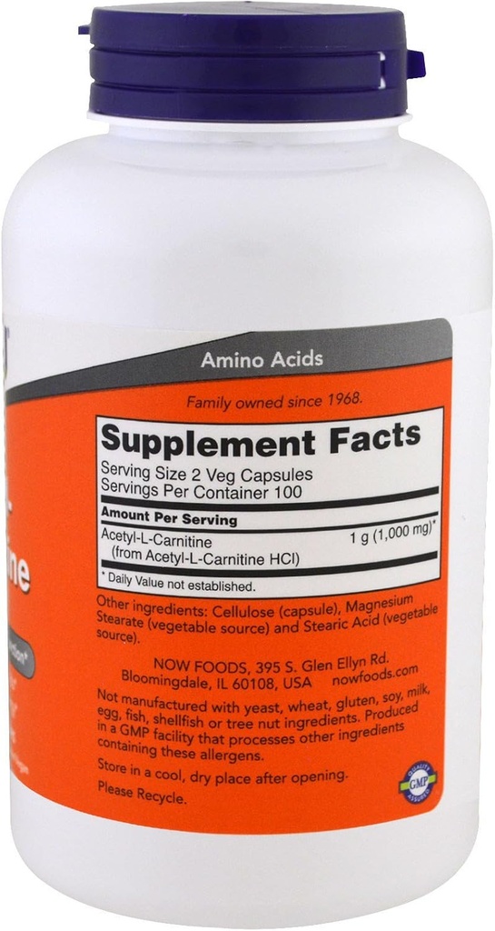 NYT Foods Acetyl L-Carnitine 500mg - 200 ct (pakkaus 2)