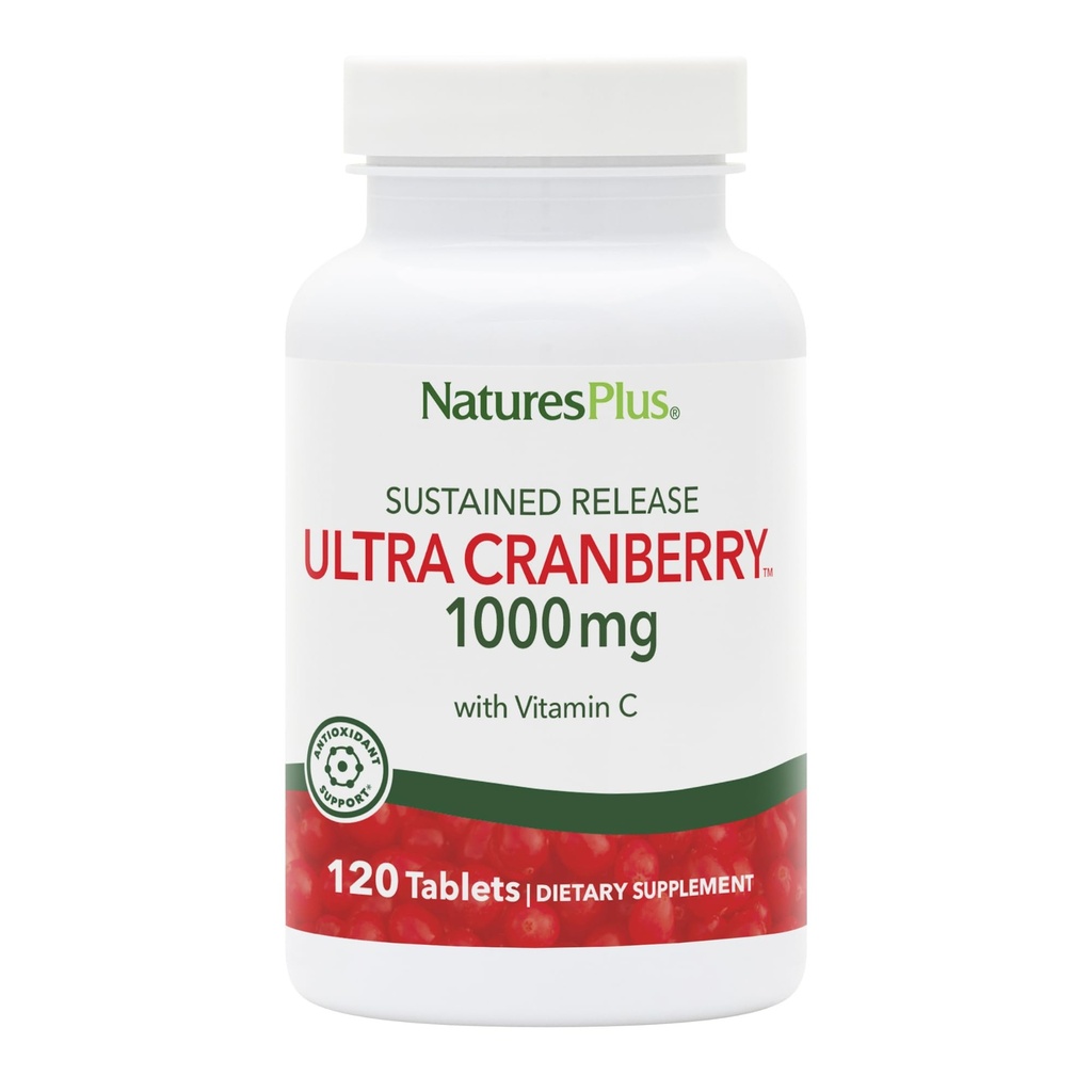 NaturesPlus Ultra karpalo, kestävä Julkaisu - 1000 mg, 120 tablettia - C-vitamiini - Kasvissyöjä, Gluteeniton - 60 tarjoilua