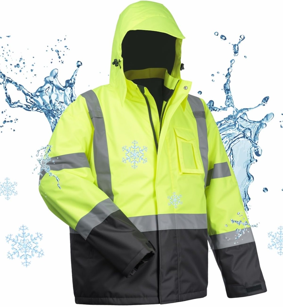 työkalut 100% vedenpitävät turvatakit miehille, Hei Vis Heijastavat työtakit, Raining Raincoats kylmälle säälle