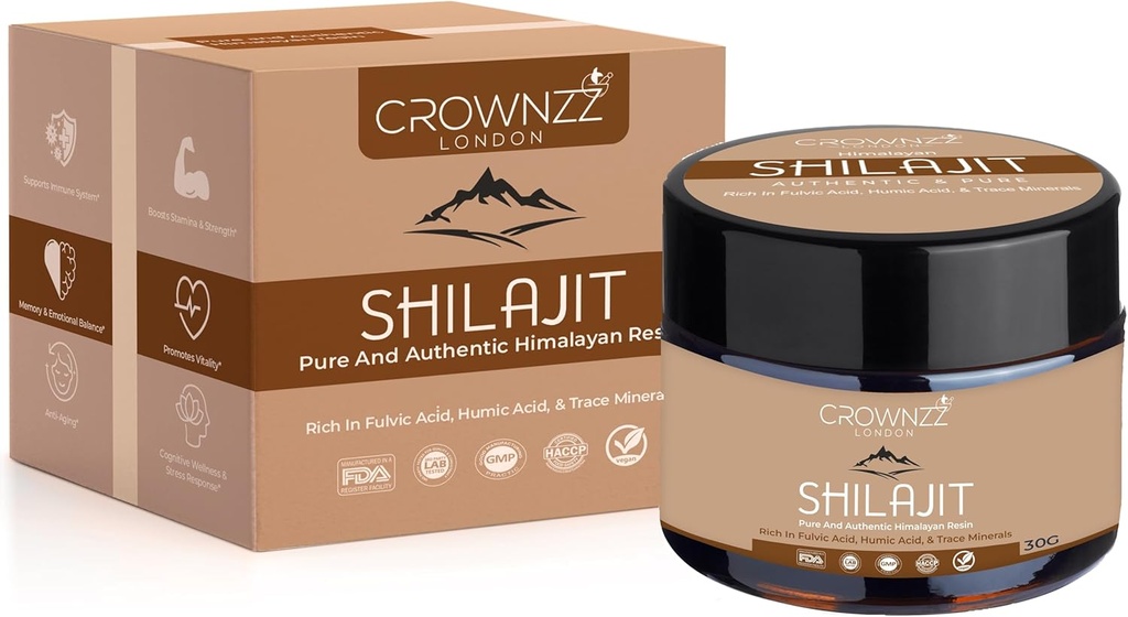 Rena Shilajit - Organic Gold Grade Himalayan Shilajit Resin för män och kvinnor - High-Strength Shilajit Rich i Fulvic, Humic Acid & 85 + Minerals-Lab Testad & Certified 30G Shilajit stöder Stamina
