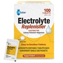 Globe Electrolyte korvaavat tabletit nesteytykseen, liikuntaan, nuoriso- ja aikuisurheilijoihin, patikointiin, leirintään ja urheiluun sekä... 50 pakettia 2 tablettia , 100