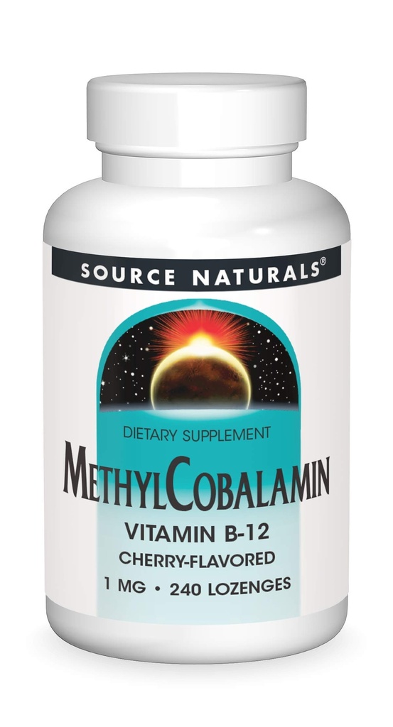 Source Naturals MetyyliCobalamin Vitmain B-12 Cherry-Flavored, 1 mg - 240 Lozenges