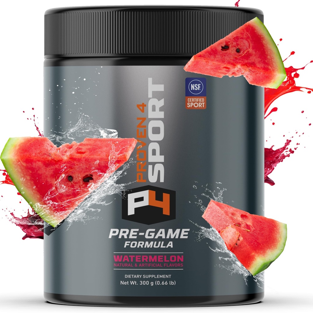 Proven4 Pre workout jauhe miesten ja naisten Creatine - Beta Alanine - Kofeiini NSF Certified preworkout Energy Supplement Watermelon 30 Tarjoilut