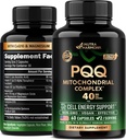 PQQ 40 mg - PQQ CoQ10-lisäravinteen kanssa - Mitokondrio Biogeneesi & solumainen energiantuotanto - magnesium, C-vitamiinit, E & B2 - puhdas & erittäin biologisesti käytettävissä oleva .