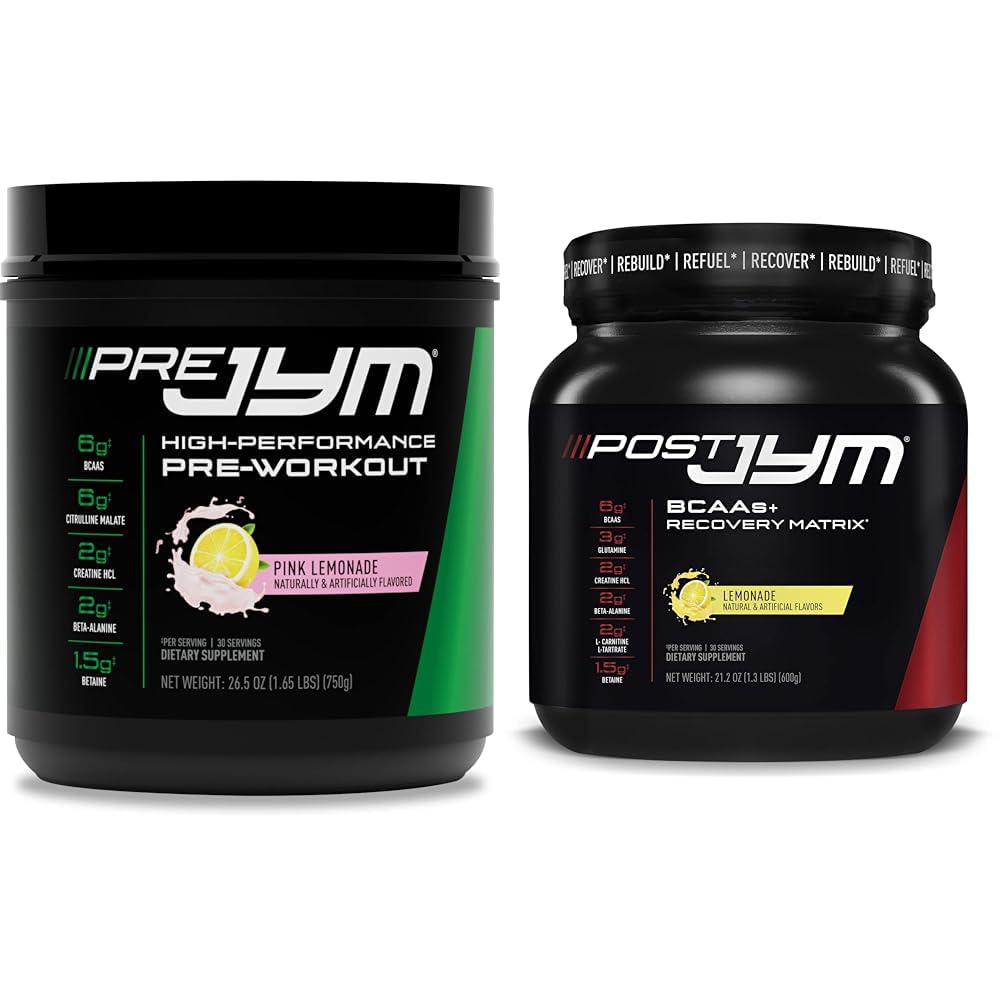 PRE JYM 30 Tarjoilut - Vaaleanpunainen sitruuna & Post JYM Active Matrix - Lemonade Powder Bundle