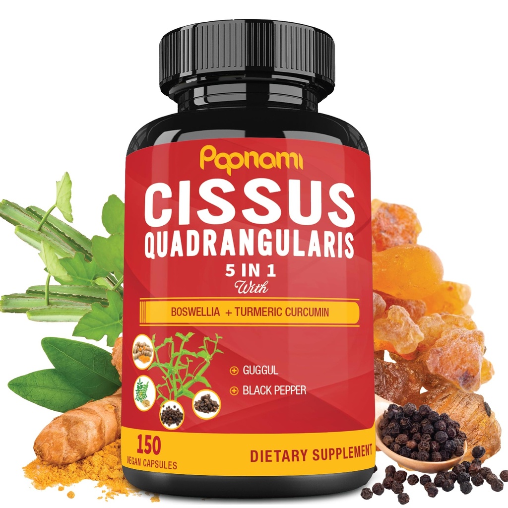 Premium Cissus Quadrangularis Capsules med Boswellia, Guggul, Turmeric, Black Pepper Extract - 150 kapslar - 5 månaders leverans