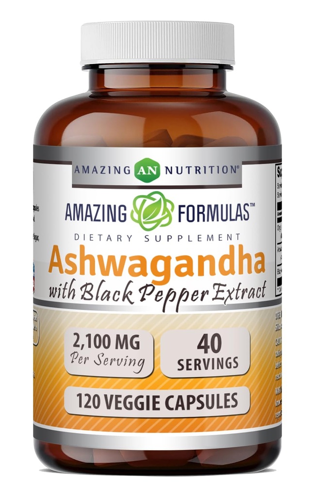 Hämmästyttävä Formula Ashwagandha Root with Black Pepper Extract Supplement 