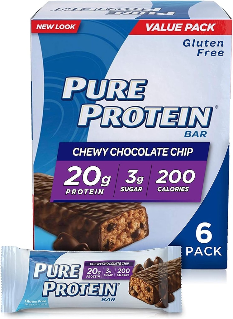 Pure Protein® Chewy Chocolate Chip, 50 gram, 6 räkning Multipack