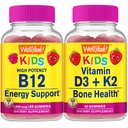 WellYeah Vitamin B12 Kids + Vitamin D3 + K2 Kids, Gummies Bundle - Great Tasting, Vitamin Supplement, Gluten Free, GMO Free, Chewable Gummy