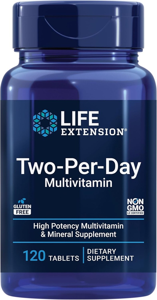 Life Extension Super Bio-Curcumin och Two-Per-Day 120 Tablet Multivitamin Bundle - 60 Vegetariska kapslar