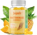 Nattokinaasi Gummies 12,000 FU, Serrapeptaasi Gummies 360,000 SPU Enzyme -lisä, jossa on bromelaiini Papain ja inuliini Circulatory, Gut, Digestion Support, Vegan, Non GMO, 60
