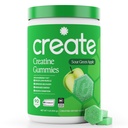 Kreatiini Monohydraatti Gummies for Men & Women - Boost Focus, Strength, and Endurance, Anti-Melting Formula, Vegan, Gluteenittomat, ei-GMO, 1,5 Gram Creatiini per Gummy (Sour Green Apple, 90 ct)
