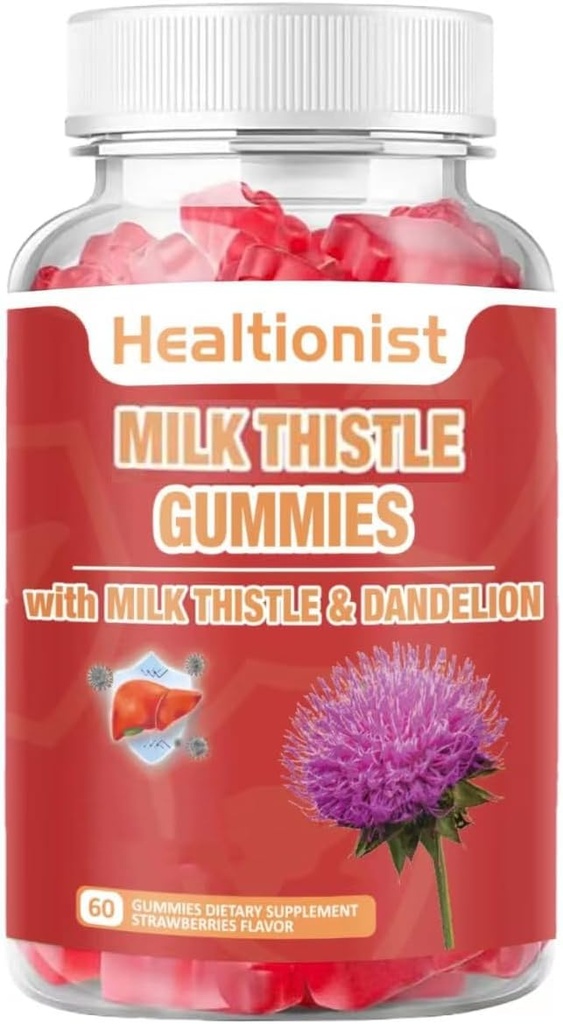 Milk Thistle Gummies maksan puhdistukseen, detox & korjaus rasvan maksan Formula Gummies, Milk Thistle Extract 