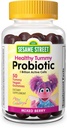 Webber Naturals Sesame Street Healthy Tummy Probiotics for Kids, 1 Billion Active Cells per Gummy, 50 Gummies, för Digestive Health, fri från Gluten, Dairy, Peanut & Gelatin, Vegan