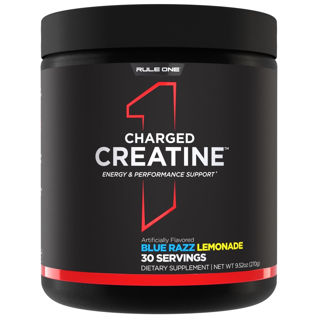 Sääntö 1 Ladattu Creatiini - Multi-Function harjoitus täydentää Creatiini, Elektrolyytti, ja Energy Blends for Intensity, Performance, & Hydration Support (30 tarjoilut, Blue Razz Lemonade)