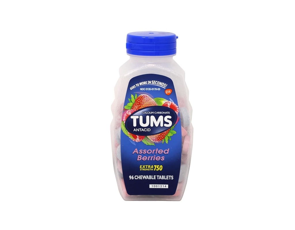 TUMS E-X 750 ASETETUT BARRIES 96Tablets