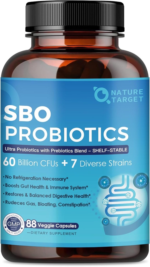 Probiootit naisille ja miehille Dgestiivinen terveys,60 miljardia PMY:tä itiö Probiootit prebiootit Immuuni, Gut Health, SBO Probiootti Tuki Satunnainen Ummetus, Kaasu & turvotus, 88 Kasviskapselit
