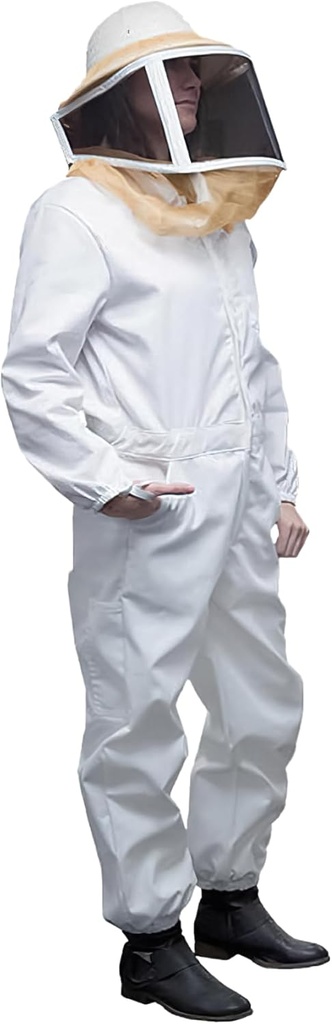 Mann Lake Deluxe Bee Suit, Beekeeping Gear med Zippered Square Veil, hållbar 50/50 bomull / Polyester Blend, Bee Protection Suit, Professional Beekeeping Suit för vuxna, Large