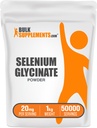 BulkSupplements.com Selenium Glycinate Powder - Selenium 200mcg, Mineral Supplement - Essential Trace Mineral & Gluten Free, 20mg per Serving, 1kg (2,2 lbs) (Pakkaus 1)