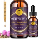 Milk Thistle Extract Drops maksan Cleanse Detox & Repair, Liver Supplement with Dandelion Root, Artisoke ja Turmeric, Kaikki luonnolliset kasviperäisten maksan tuki täydentää, Vegan, ei-GMO, 2 FL OZ