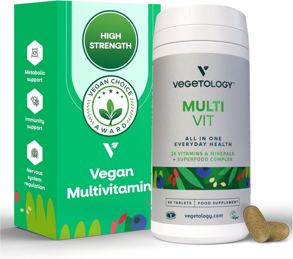 MultiVit Vegan Multivitamiini Supplement, 26 vitamiineja & Minerals ...