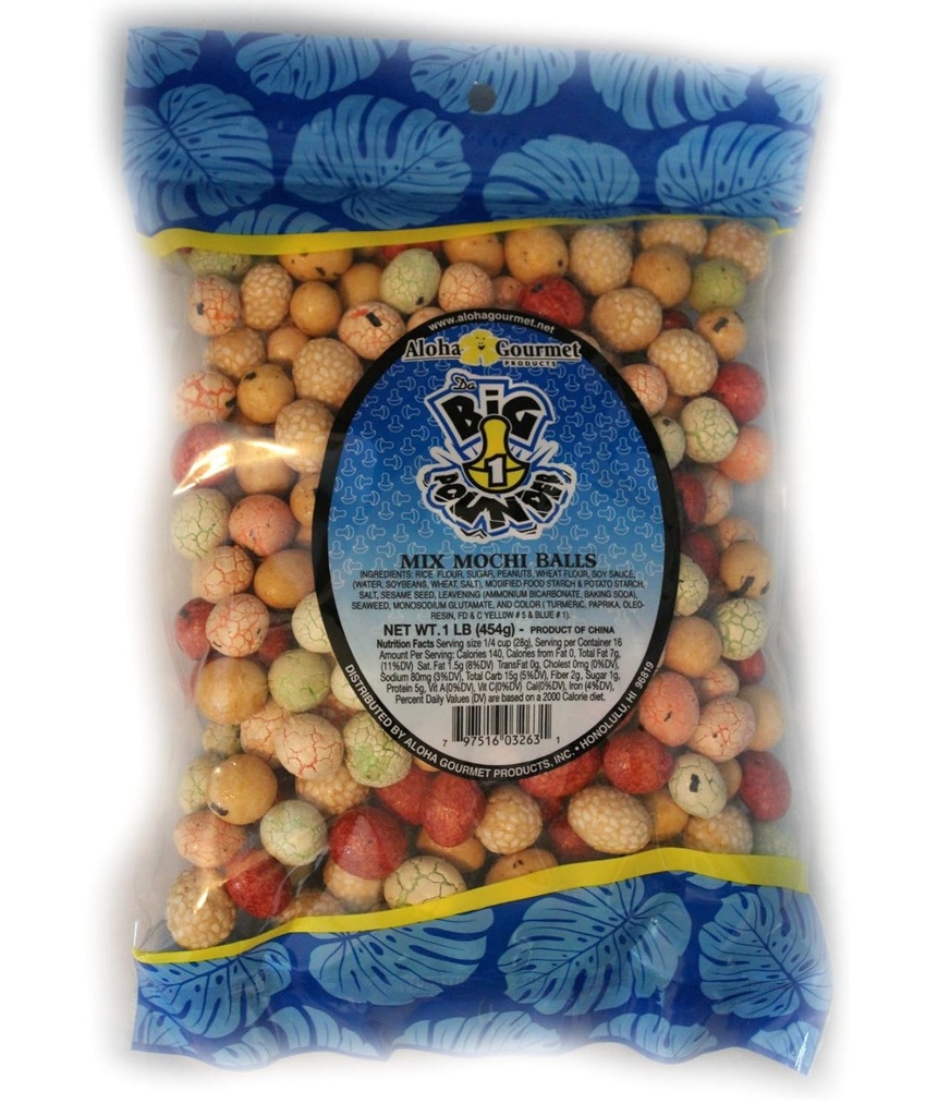 Aloha Gourmet Big Pounder Mix Mochi Balls 1 punta Jumbo laukku
