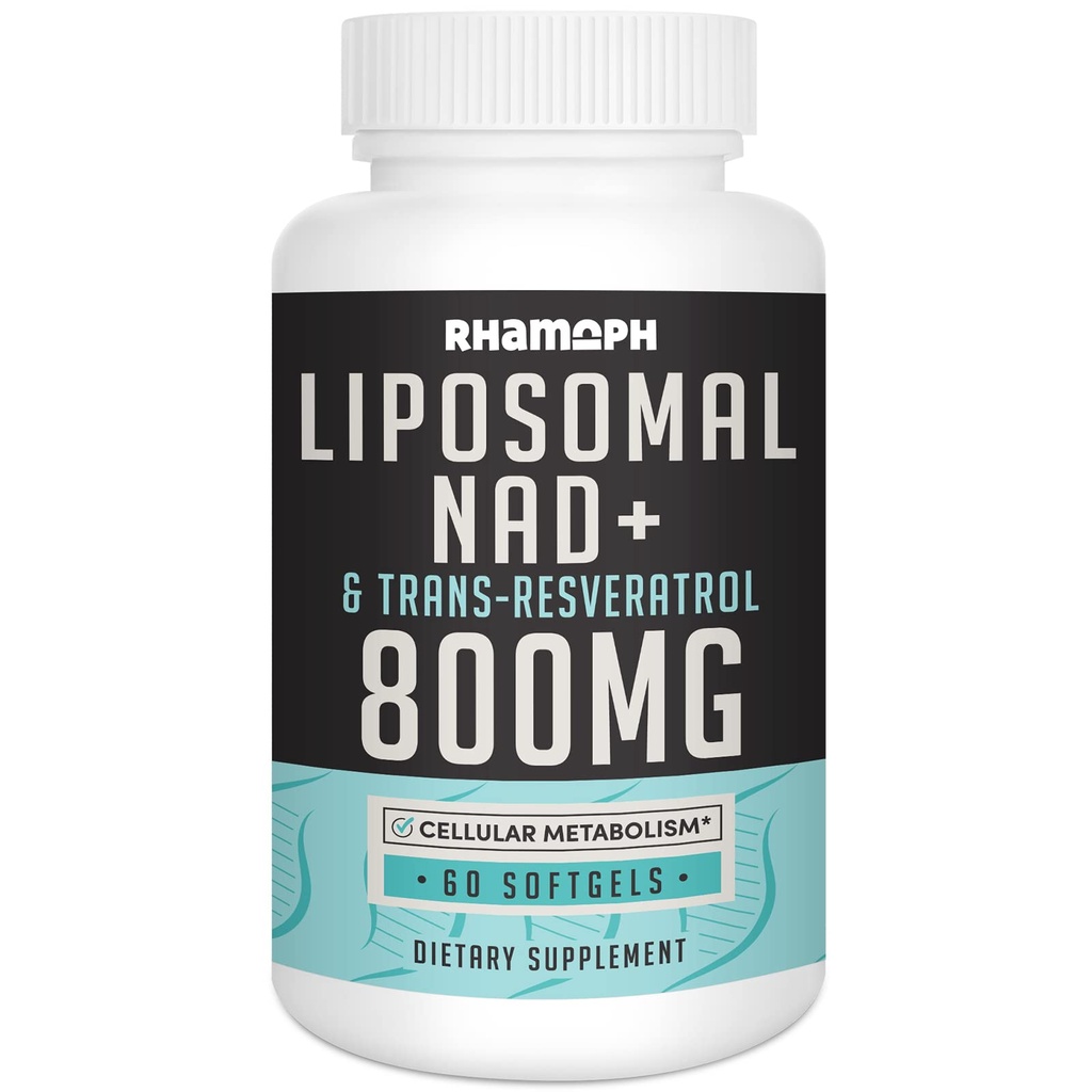 Liposomaalinen NAD+ 800 mg ja trans- Resveratrol 300 mg, Max Imeytyminen, todellinen NAD+ Tehostaminen täydentää terveenä ikääntyminen, solujen energia, DNA korjaus, pitkäikäisyys - 60 Softgels