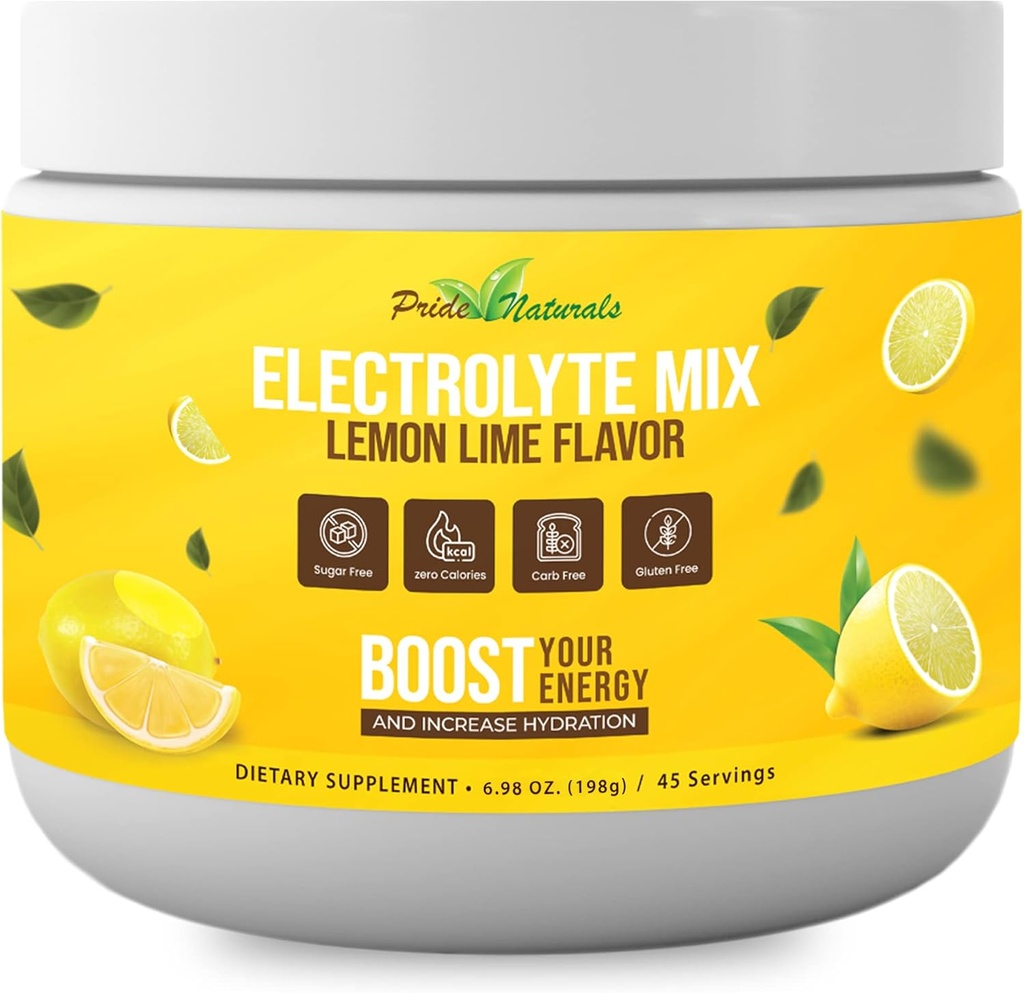 Elektrolyyttijauhe - Virkistävä harjoitus Recovery Elektrolyytit, sokeriton, gluteeniton ja vegaaninen, puhdas Keto & Paleo Hydraation Juoma, Immuuni Boosting Vitamiinit (198 grammaa, sitruunalimetti)