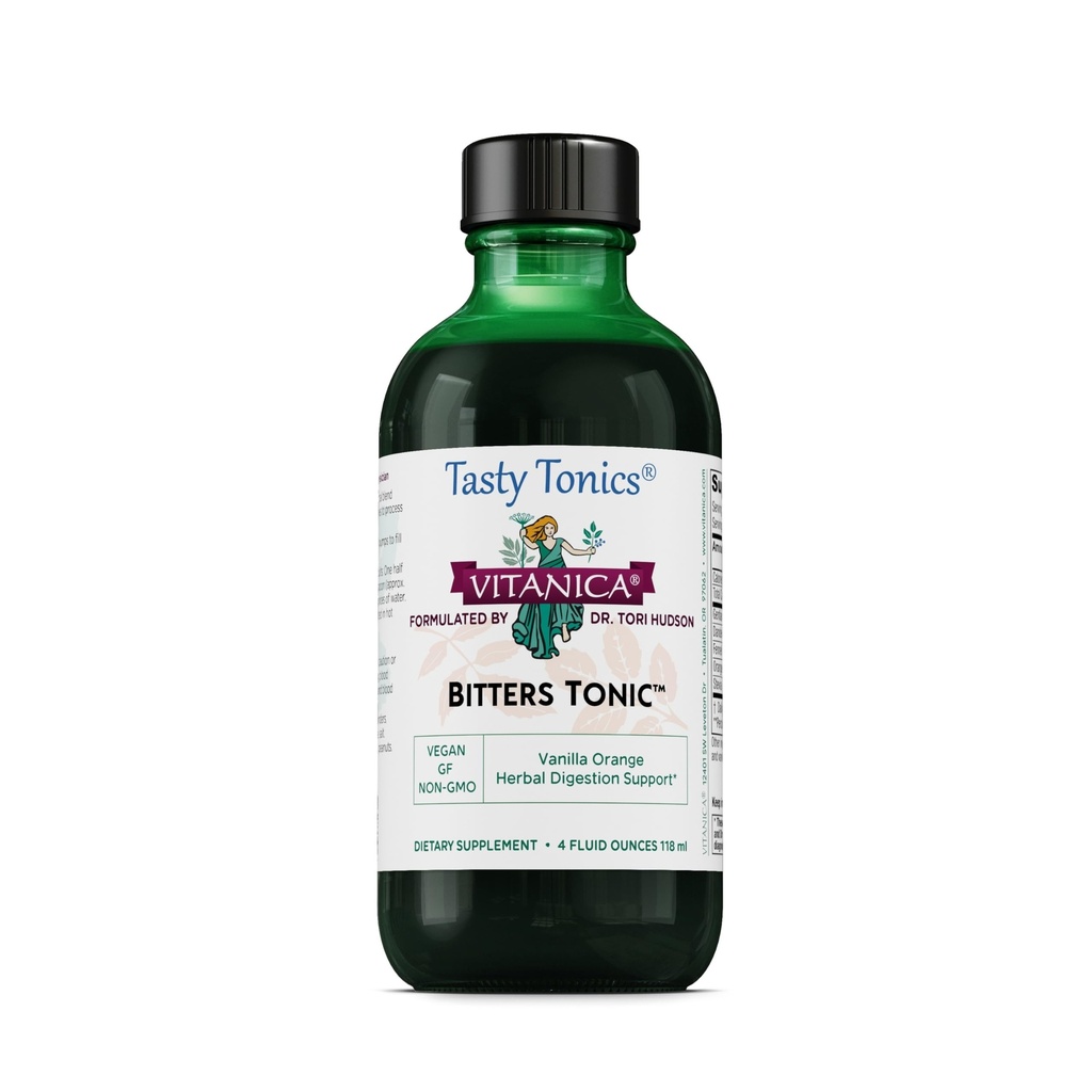 Vitanica Bitters Tonic, Liquid Digestion Supplement, Digestion Support, Alkoholiton, Vanilla Orange, Vegan, 4 Ounce (Bitters Tonic)