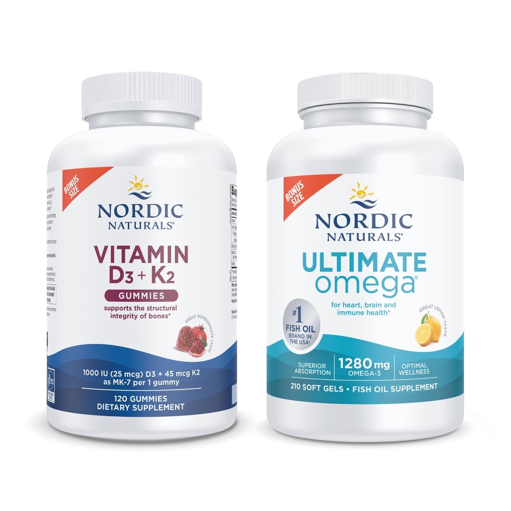 Nordic Naturals Starter Pack - D3-vitamiini+K2 Gummies, Ultimate Omega