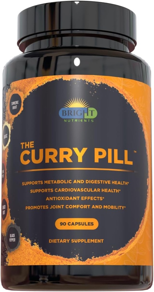 The Curry Pill - 90 Count Dietary Supplement High-Curcumin Turmeric, Valkosipuli, Inkivääri, Cayenne ja Black Pepper